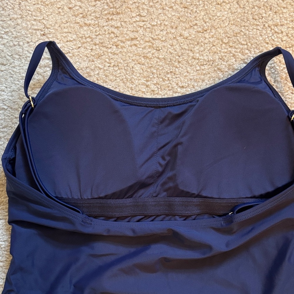 Quince Deep Navy Scoop One-Piece Swimsuit - Picture 7 of 8